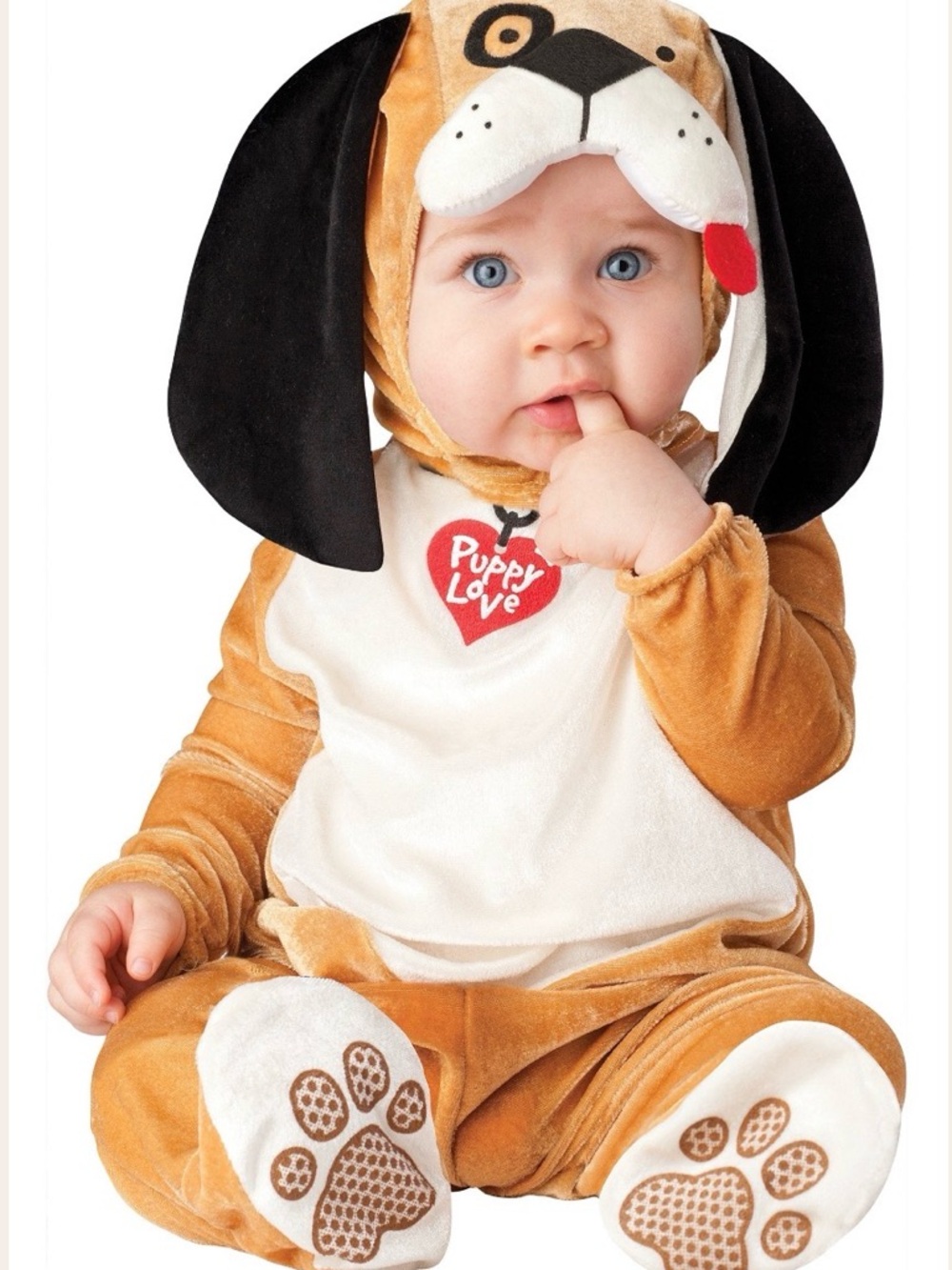 Puppy Love Baby Costume - Brown & Cream Hooded Jumpsuit